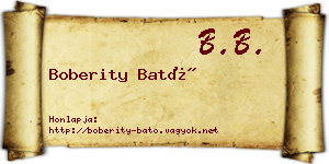 Boberity Bató névjegykártya